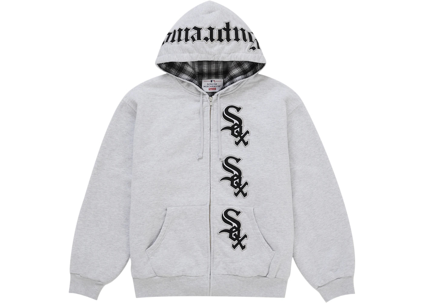 Supreme Chicago White Sox Zip Up Hooded Sweatshirt Grey - vue secondaire A