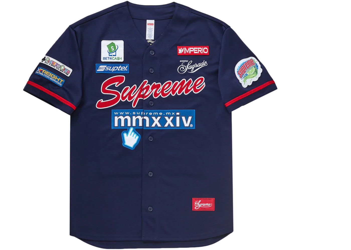 Supreme Chosen One Baseball Jersey Navy - vue secondaire A