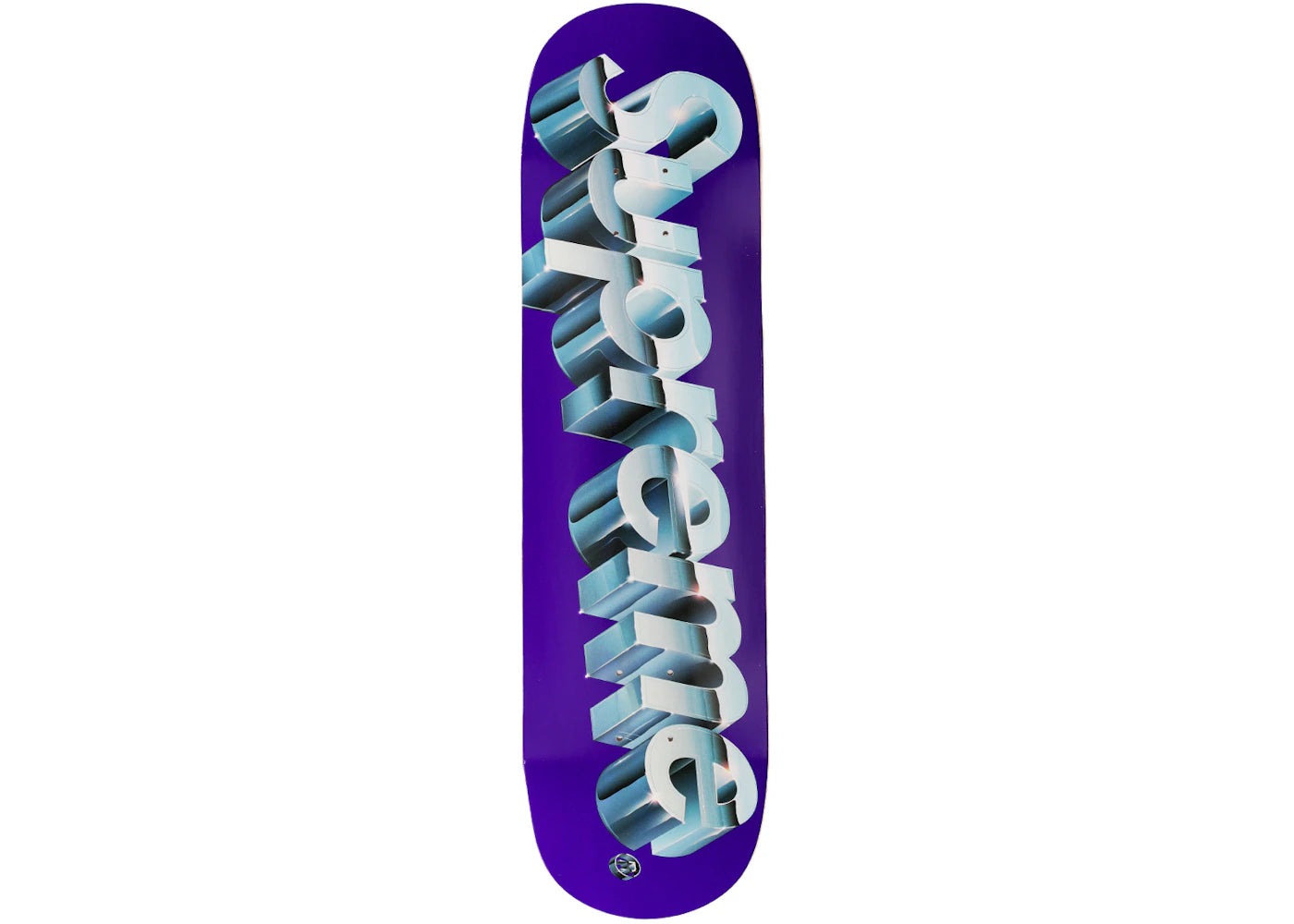 Supreme Chrome Logo Skateboard Deck Purple - vue 360