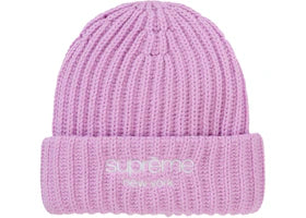 Supreme Chunky Rib Classic Logo Beanie Pink