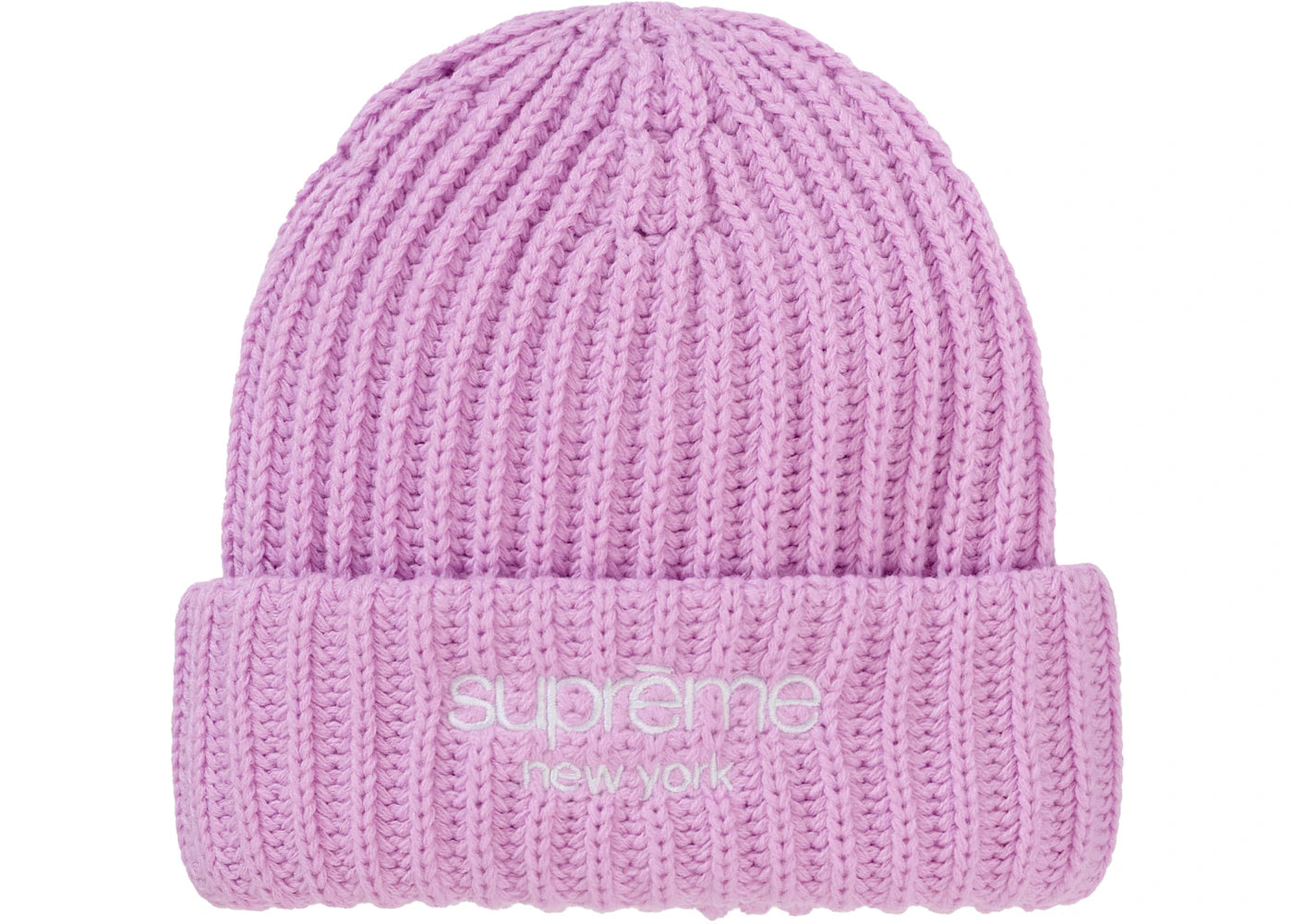 Supreme Chunky Rib Classic Logo Beanie Pink - vue secondaire A