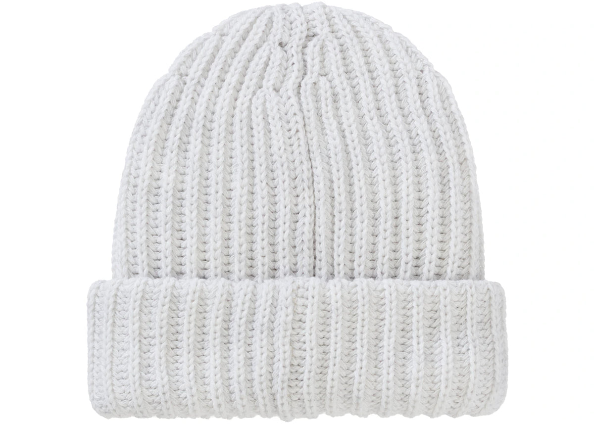 Supreme Chunky Rib Classic Logo Beanie White - vue secondaire B