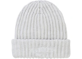 Supreme Chunky Rib Classic Logo Beanie White - authentic Supreme product