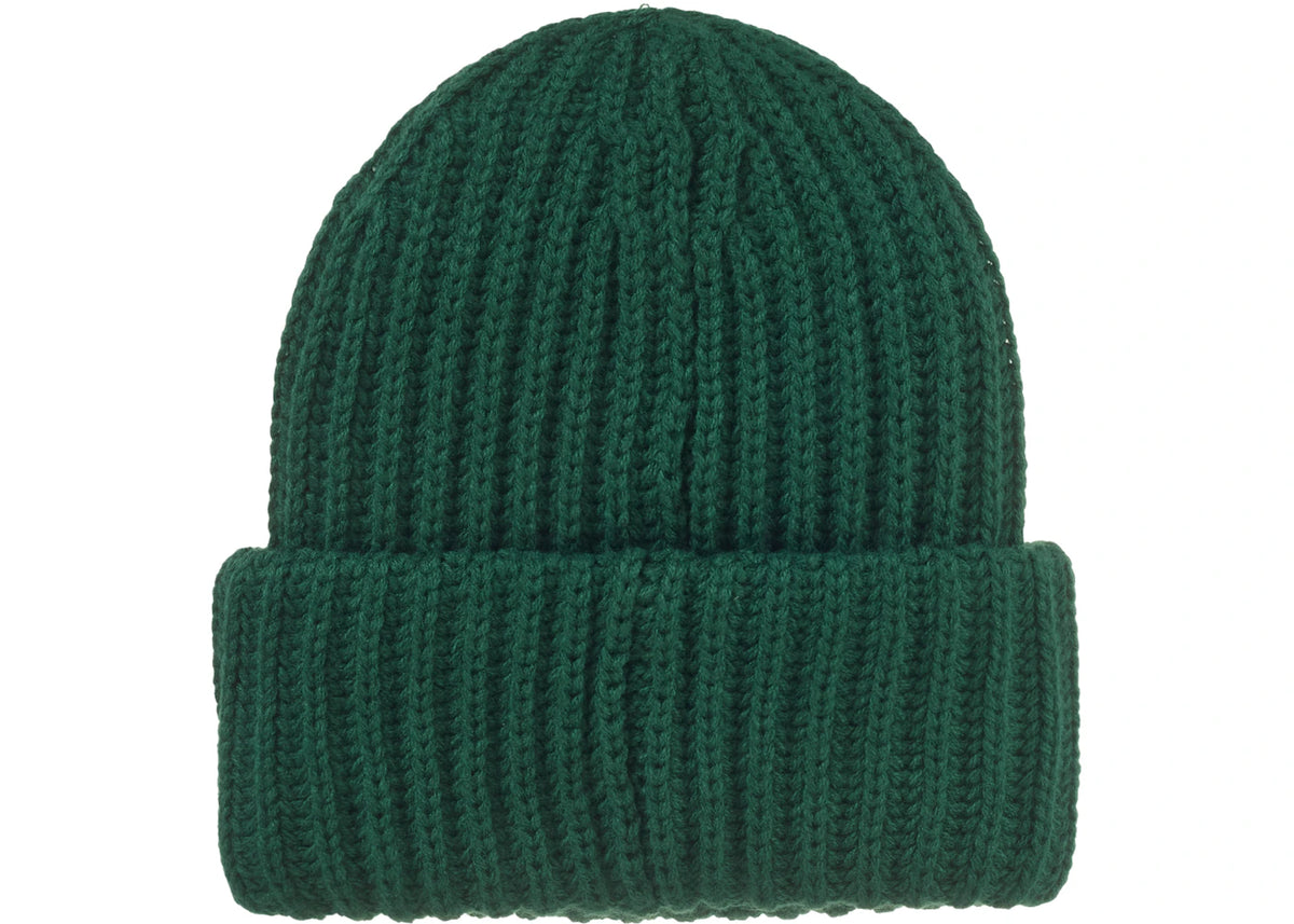 Supreme Classic Logo Chunky Ribbed Beanie (FW24) Dark Green - vue secondaire B