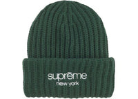 Supreme Classic Logo Chunky Ribbed Beanie (FW24) Dark Green