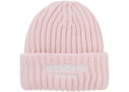 Supreme Classic Logo Chunky Ribbed Beanie (FW24) Light Pink - product view 2