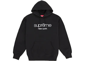Supreme Classic Logo Hooded Sweatshirt Black