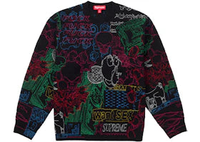 Supreme Collage Embroidered Sweater Black