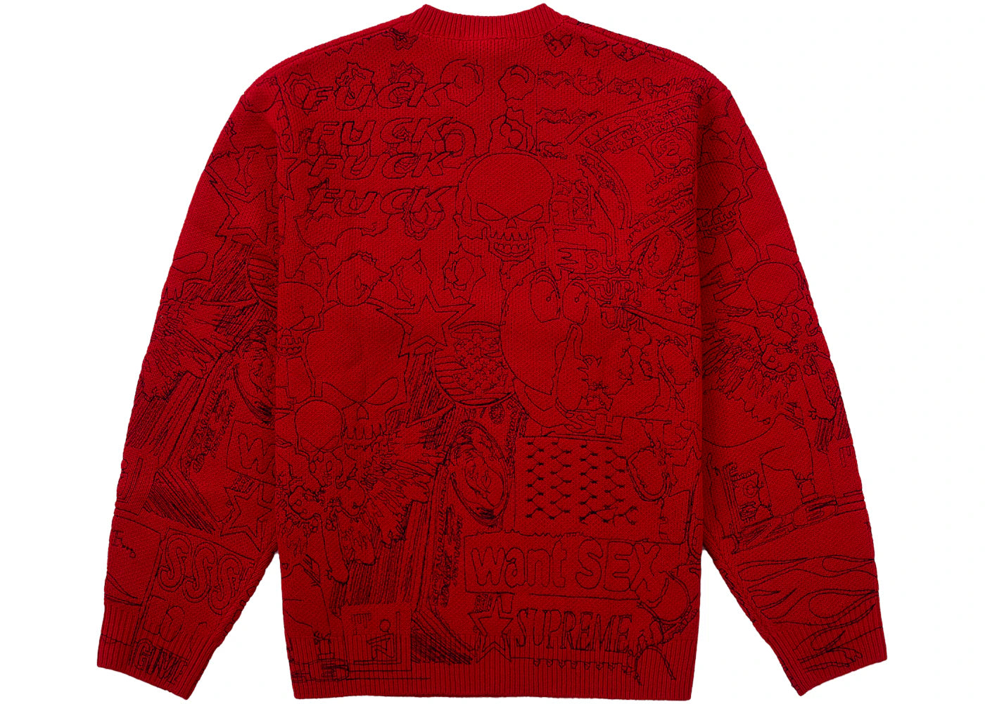 Supreme Collage Embroidered Sweater Red - vue secondaire B