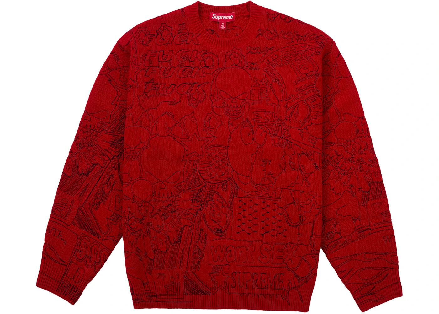 Supreme Collage Embroidered Sweater Red - vue secondaire A