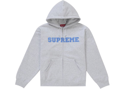 Supreme Collegiate Applique Zip Up Hooded Sweatshirt Ash Grey sneakers - authentic Supreme shoes