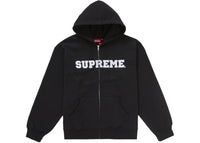 Supreme Collegiate Applikation Kapuzenpullover mit Reißverschluss, Schwarz
