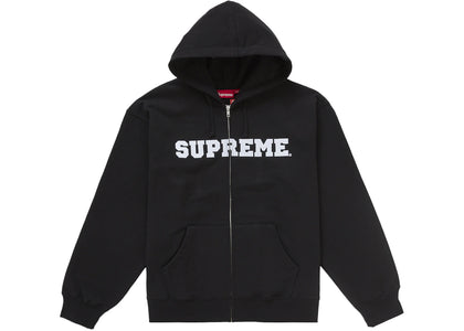 Supreme Collegiate Applique Zip Up Hooded Sweatshirt Black sneakers - authentic Supreme shoes