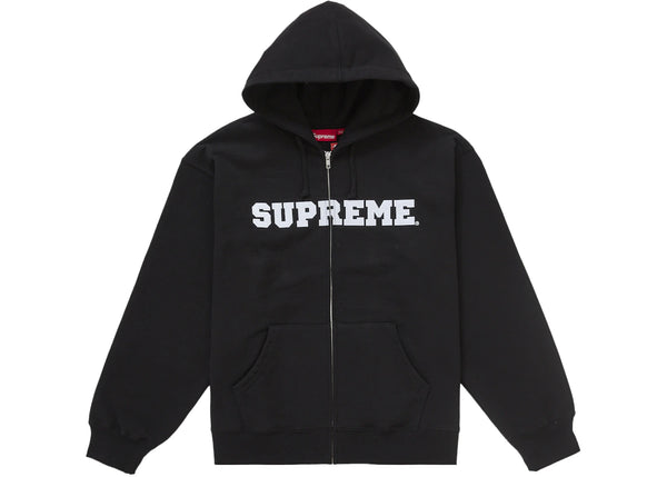 Supreme Collegiate Applique Zip Up Hooded Sweatshirt Black sneakers - authentic Supreme shoes