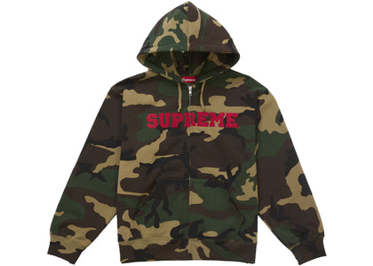 Supreme Collegiate Applique Zip Up Hooded Sweatshirt Woodland Camo sneakers - authentic Supreme shoes