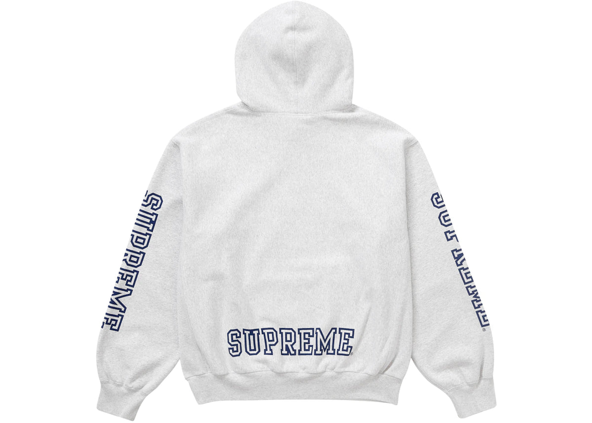 Supreme Collegiate Sleeve Hooded Sweatshirt Ash Grey - vue secondaire B