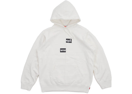 Supreme Comme des Garcons SHIRT Split Box Logo Hooded Sweatshirt White - apparel view 2