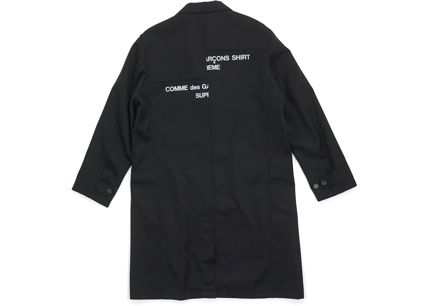 Supreme Comme des Garcons SHIRT Wool Overcoat Black - vue secondaire B