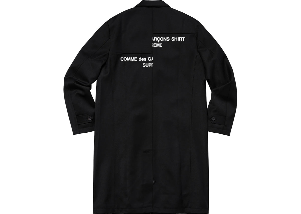 Supreme Comme des Garcons SHIRT Wool Overcoat Black - vue secondaire B