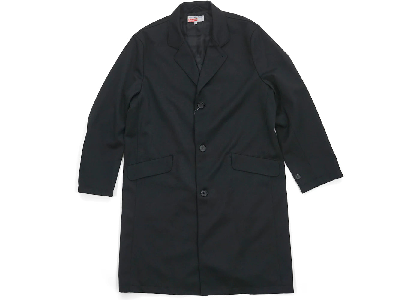 Supreme Comme des Garcons SHIRT Wool Overcoat Black - vue secondaire A