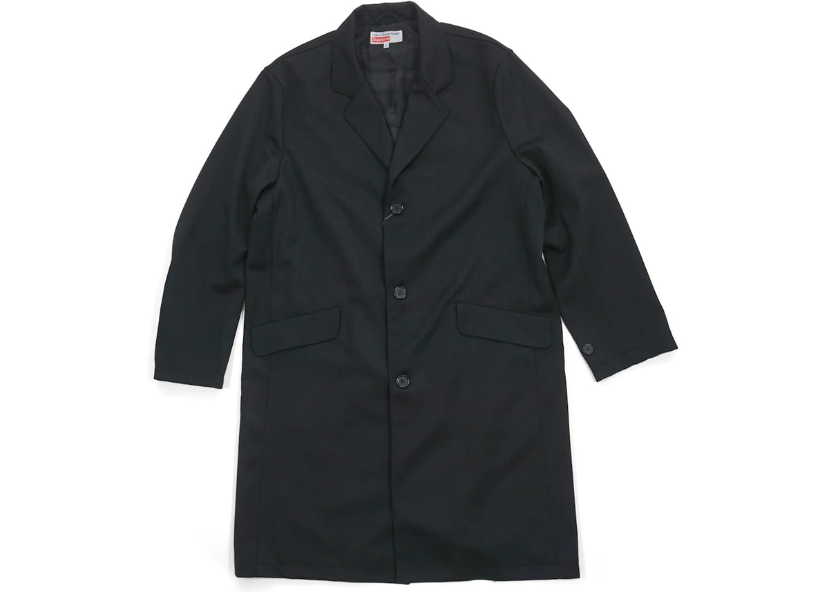 Supreme Comme des Garcons SHIRT Wool Overcoat Black - vue 360