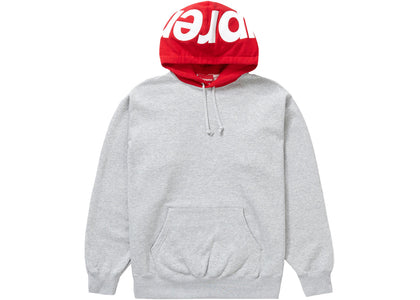 Supreme Contrast Hooded Sweatshirt Heather Grey - apparel view 2