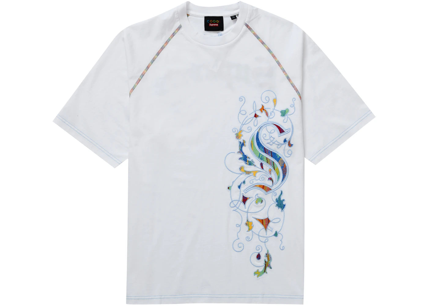 Supreme Coogi Raglan S/S Top White - vue secondaire A
