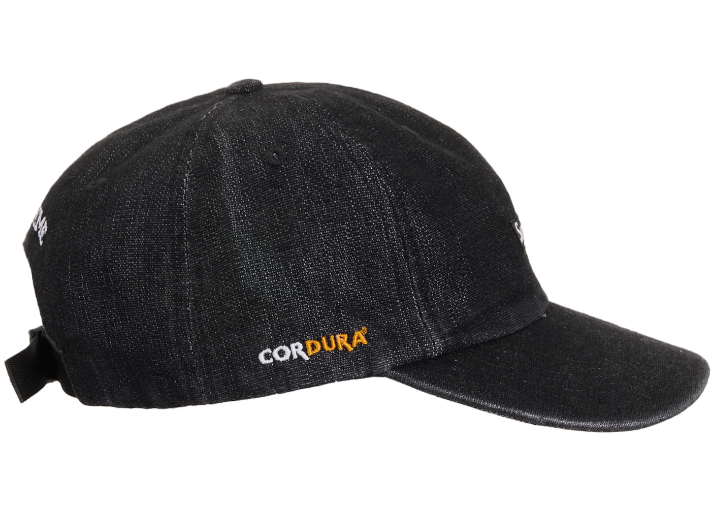 Supreme Cordura Denim Small Box 6-Panel Black - vue secondaire B