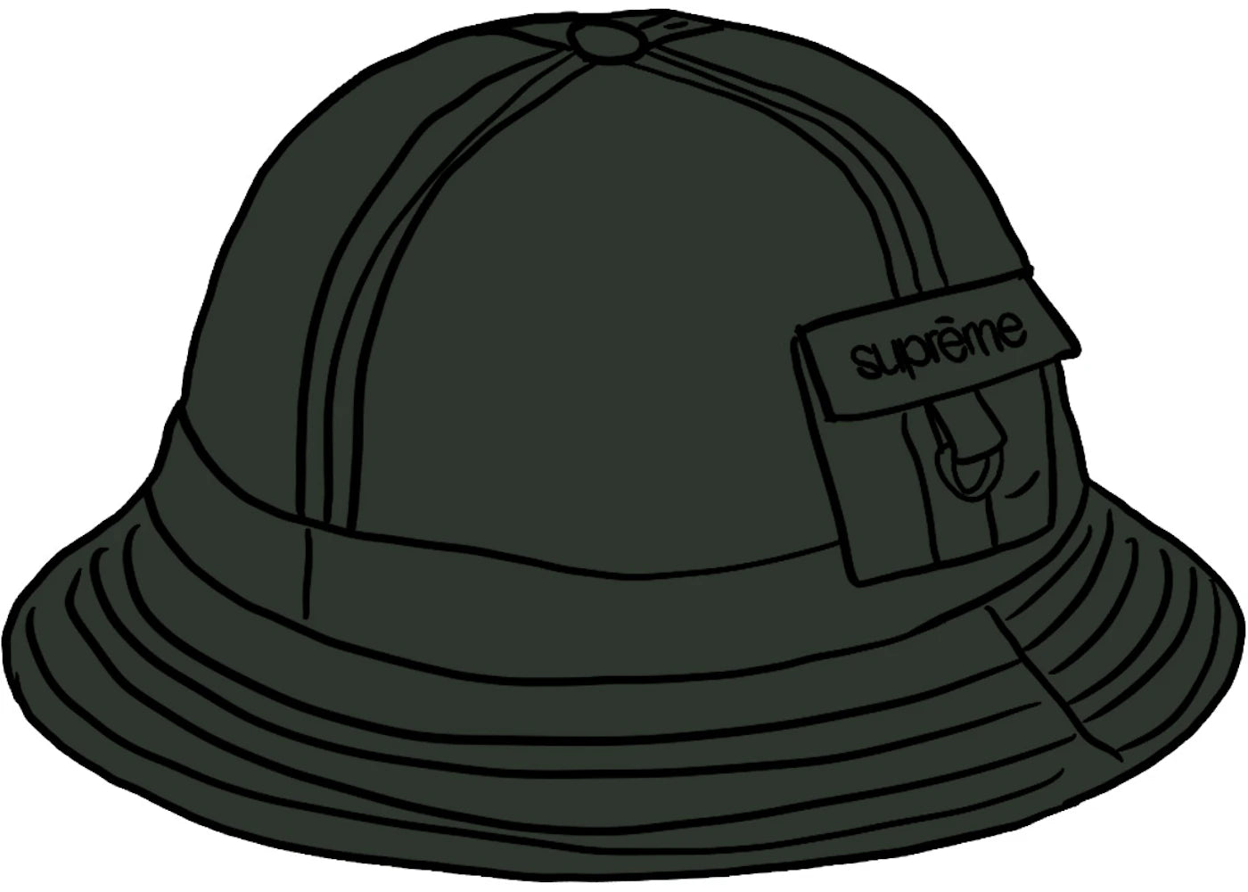 Supreme Cordura Pocket Bell Hat Olive - vue secondaire A