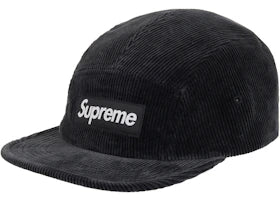 Supreme Corduroy Camp Cap (SS25) Black - vue 360