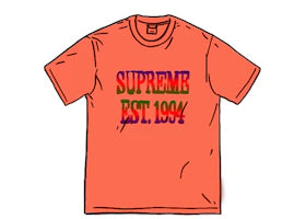 Supreme Cotton Mesh Gradient Logo S/S Top Dark Coral - vue 360