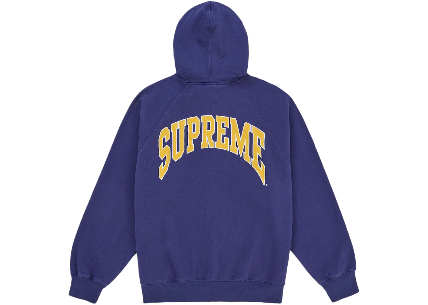 Supreme Cracked Raglan Zip Up Hooded Sweatshirt Washed Navy - vue secondaire B
