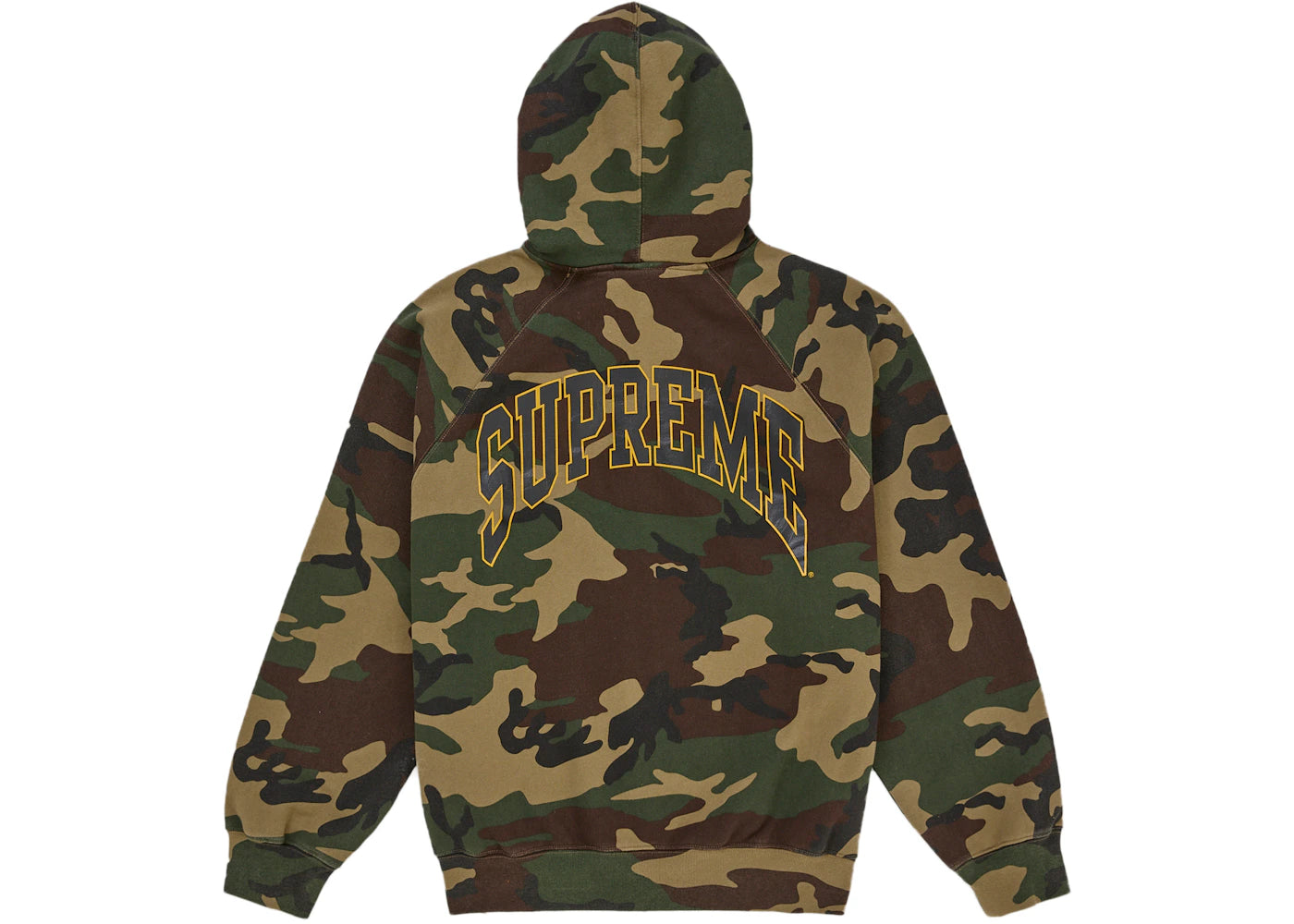 Supreme Cracked Raglan Zip Up Hooded Sweatshirt Woodland Camo - vue secondaire B