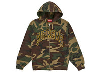 Supreme Cracked Raglan Zip Up Hooded Sweatshirt Woodland Camo