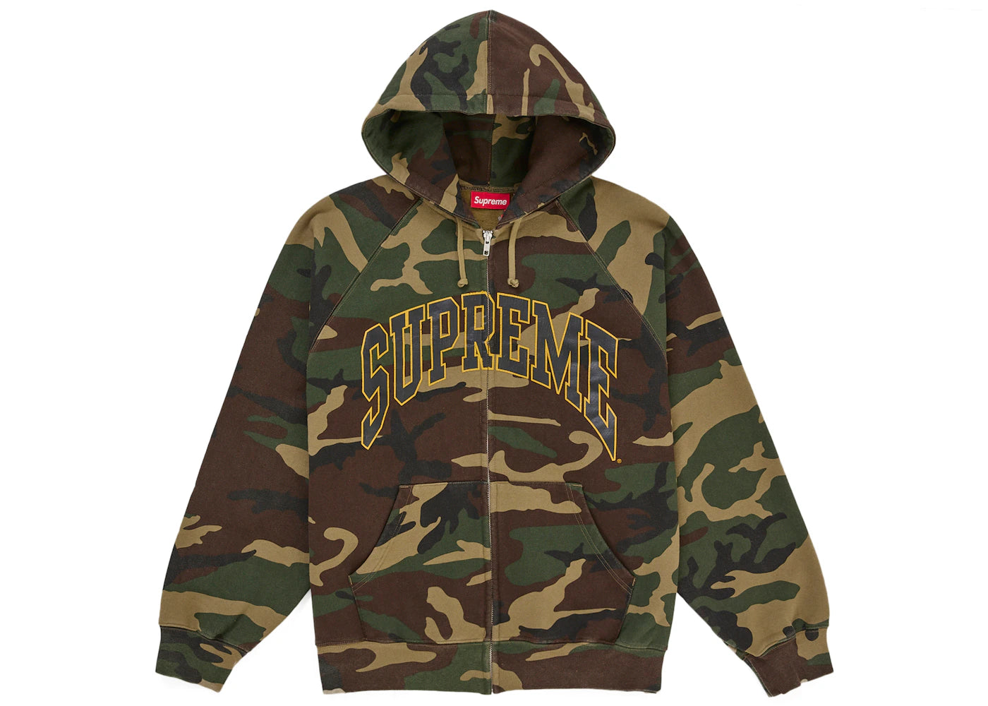 Supreme Cracked Raglan Zip Up Hooded Sweatshirt Woodland Camo - vue secondaire A