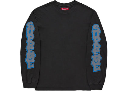 Supreme Cracked Sleeve L/S Top Washed Black - authentic Supreme product