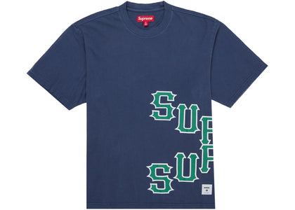 Supreme Cracked Spellout S/S Top Washed Navy - authentic Supreme product