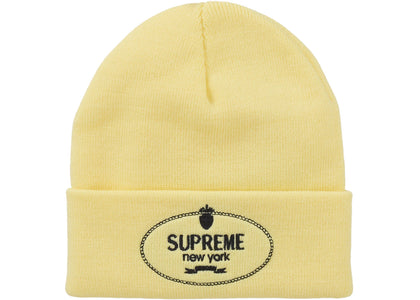 Supreme Crest Beanie Pale Yellow - authentic Supreme product