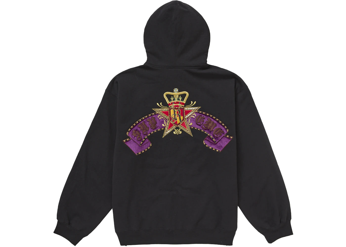 Supreme Crest Zip Up Hooded Sweatshirt Black - vue secondaire A