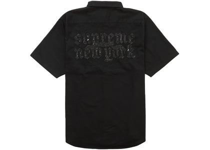 Supreme Croc Patch S/S Work Shirt Black - apparel view 2