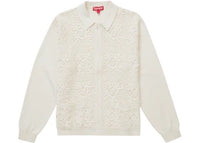 Supreme Crochet Zip Up Cardigan White