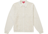 Supreme Crochet Zip Up Cardigan White