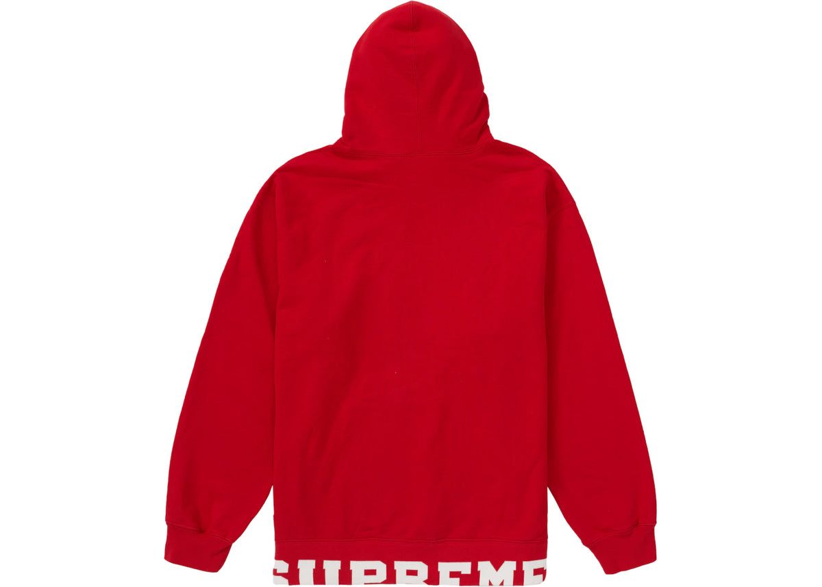 Supreme Cropped Logos Hooded Sweatshirt Red - vue secondaire B