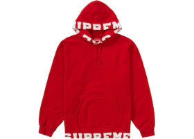 Supreme Cropped Logos Hooded Sweatshirt Red