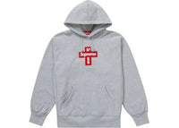 Supreme Cross Box Logo Hooded Sweatshirt Heather Grey