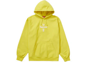 Supreme Cross Box Logo Hooded Sweatshirt Lemon