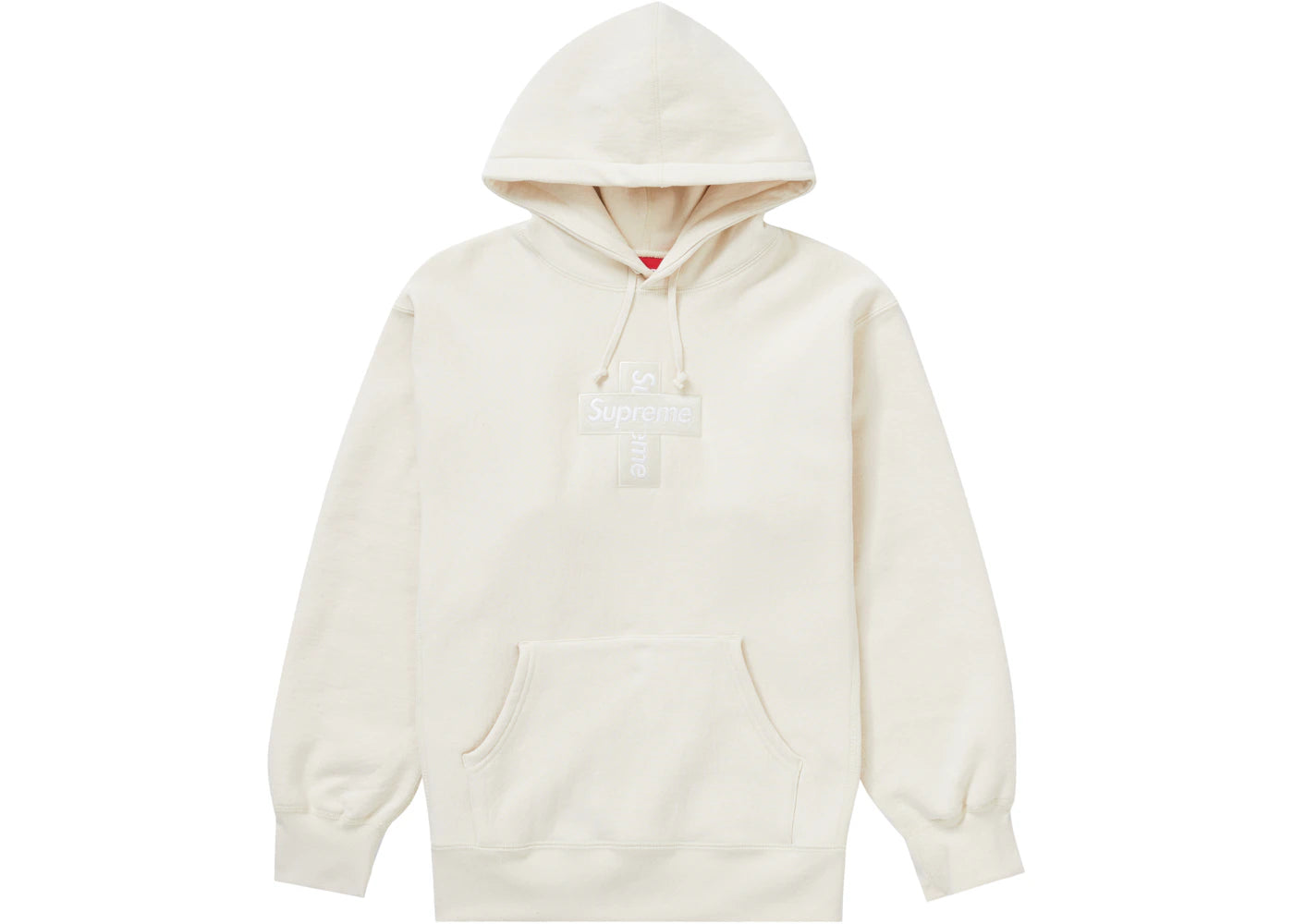 Supreme Cross Box Logo Hooded Sweatshirt Natural - vue 360