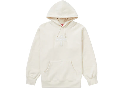 Supreme Cross Box Logo Hooded Sweatshirt Natural - authentic Supreme apparel