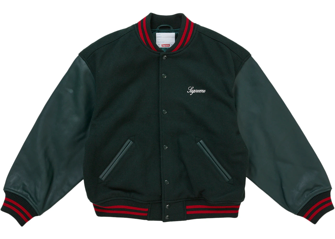Supreme Cross Varsity Jacket Dark Green - vue secondaire A