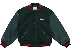 Supreme Cross Varsity Jacket Dark Green